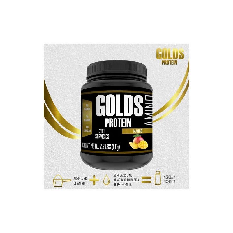 Suplemento Aminoácidos En Polvo Golds Protein 1kg 200servis
