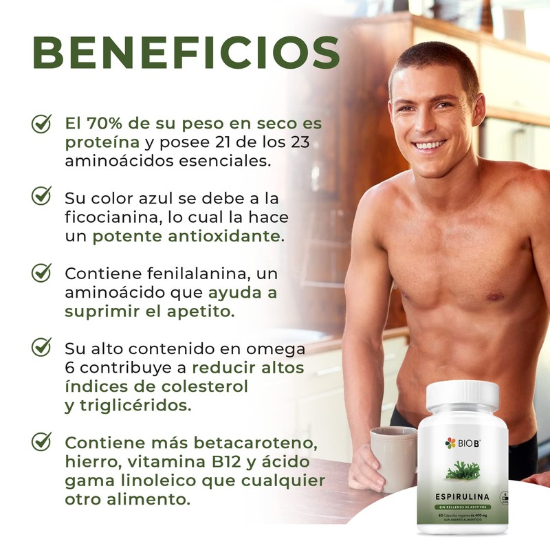 BIO B | Espirulina 60 cápsulas veganas