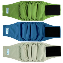 Paw Legend Washable Dog Belly Band Wrap Diapers for Male Dog | High Absorbing Puppy & Doggy Diapers Male (3 Pack,Army,Grey,Navy,XS)