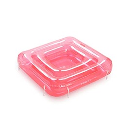 FUNBOY Clear Pink Chaise Connection Inflatable Drink Cooler, Connects Four Chaise Lounger Pool Floats, Luxury Bar Accessory Float, Perfect for a Summer Pool Party