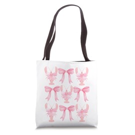 Pink Bow Cute Coquette Crawfish y2k Clean Girl Aesthetic Tote Bag