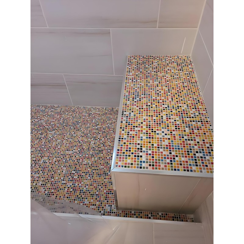 Hominter Colorful Ceramic Mosaic Mini Square Glossy Porcelain Tile for