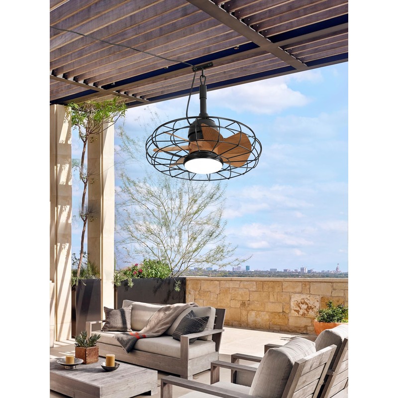 ZMISHIBO Outdoor Ceiling Fans with Lights for Patios, Plug in