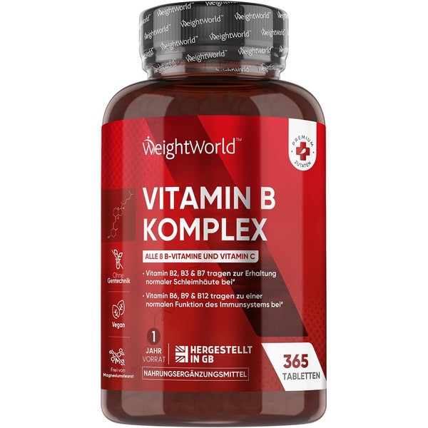 Vitamin B Complex with Vitamin C, 365 Tablets, 8 B