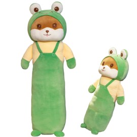 HUG HUG Cute Frog Stuffed Animal 24.8'' - Long Body Hugging Toy for Anxiety & Sleep, Soft Plush Emotional Support Pillow for Kids, Adults, Girlfriend, Bed & Room Decor