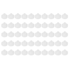PATIKIL Glass Table Top Bumpers, 50 Pcs 6mm Thread Diameter Soft Stem White Bumpers Rubber Grippers Anti-Slip Pads Flat Pellets for Glass Table Furniture Cabinet