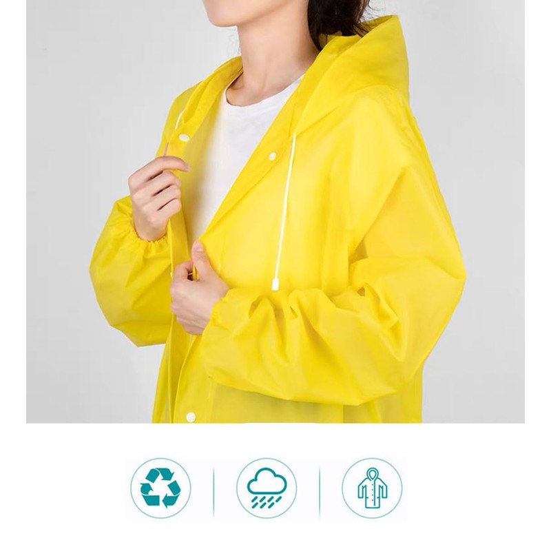 Bombinate Raincoat, Storage Bag Included, Hat, Rain Poncho, Unisex, Translucent,