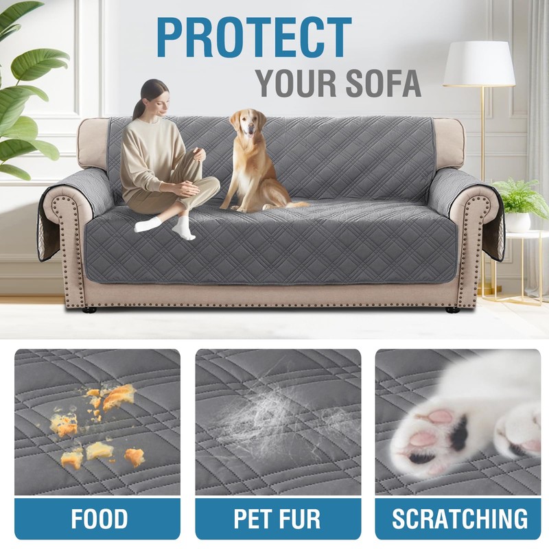 H.VERSAILTEX 100% Waterproof Couch Covers for 3 Cushion Couch Sofa