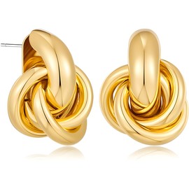 COYUN Ohrringe Gold, Knoten Tropfen Ohrringe, Vintage Verdreht Gestrickte Ohrringe, Dangle Ohrringe Damen, Gold Ohrringe Hypoallergene, Geschenk für Frauen Freundin Mama Mädchen