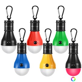 Camping Lamp 5 LEDs + 1 RGB, PEMOTech 7 RGB Colours, 4 Lighting Modes, Tent Lamp, Camping Lantern, Portable Waterproof Camping Light, Emergency Light, Camping Accessories for Camping, Fishing, Hiking