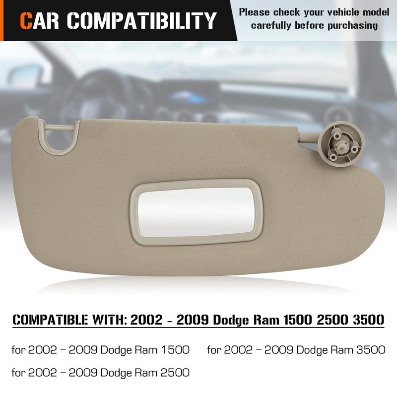 AEagle Simple Sun Visor for 2002-2009 Dodge Ram 1500, 2500,