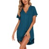 Ekouaer Women Nightgown Cotton Pajama Shirt Dress Above Knee Loungewear