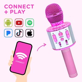 Move2Play, Kids Karaoke Microphone | Personalize with Jewel Stickers | Birthday Gift for Girls, Boys & Toddlers | Girls Toy Ages 3, 4-5, 6, 7, 8+ Years Old