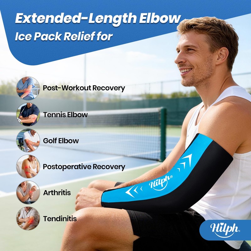Hilph Full Arm Elbow Ice Pack Sleeve for Pitchers, Extended-Length