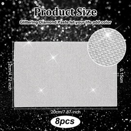 OLYCRAFT 8 Blatt Aufkleber Für Mikrofongriffabdeckung 200x120x1.5mm Mikrofonhülle Glitzernde Glitzer Strass Abdeckung Selbstklebende Bling Strass Blätter Für Mikrofon Cosplay Dekoration