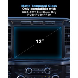 WEIPIN For 2023~2026 Ford Super Duty F-250 F-350 F-450 Screen Protector 12 Inch Matte Anti-Glare Tempered Glass Touchscreen *1 Accessories 9H Hardness Glass - No More Fingerprint