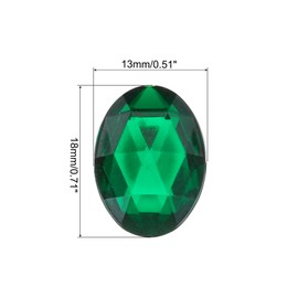 sourcing map 50Pcs Acrylic Oval Gems 13x18 mm Flat Back Artificial Rhinestones for DIY Crafts Bead Wedding Party Face Painting Jewelry Making Green