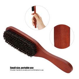 Men's Fashionable Brush, Professional Facial Synthetic Hair + Wood Beard Brush Mustache Cleaning Barber Salon Appliance Tool