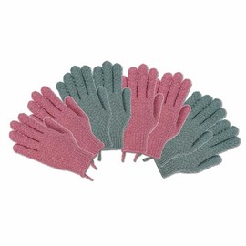Pares Guantes Exfoliantes 100 Nylon Exfoliante Corporal Doble Textura Spa Masaje Eliminación Piel Muerta Accesorios Baño Ducha Multicolor Orquida
