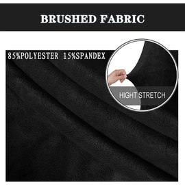 GERLNF Dining Bench Cover Velvet Slipcover for Living Room Washable Ottoman Cover Seat Protector for Bedroom, Kitchen (M,Black)