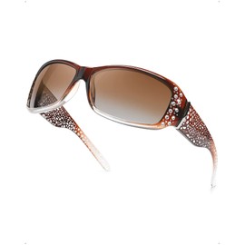 LVIOE Women's Polarised Sunglasses Large Sunglasses with UV400 Protection Category 3, brown