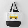 CafePress 2ND GRADE SCHOOL BUS Canvas Tote Top Zipper Closure