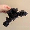Organza Scrunchie Large Hair Claw Clip (Black)