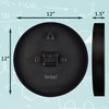 Bernhard Products Math Wall Clock Black 12 Inch Silent Non-Ticking