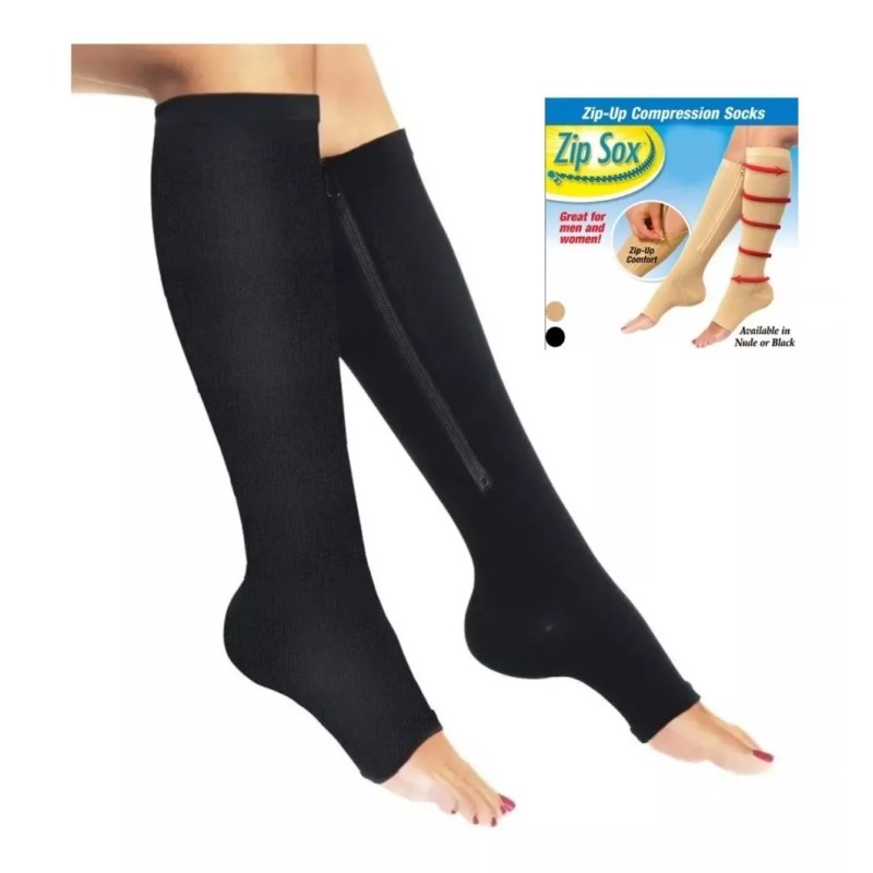 Corp.Res Electronics Calcetas Medias De Compresion Con Cierre Varices Trombosis
