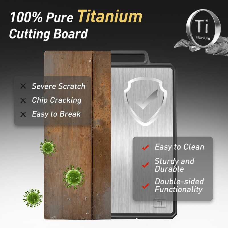Titanium Cutting Boards for Kitchen Chopping Board with Handle Large