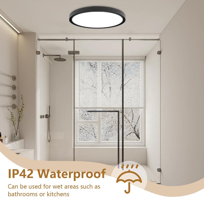 4PK 12 Inch LED Flush Mount Ceiling Light,24W, 2520LM, 3000K/4000K/6000K
