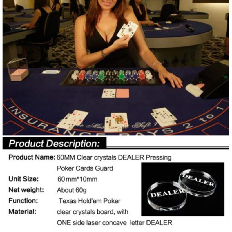 dilib Dealer Button Artificial Crystal Poker Card Game Texas Casino