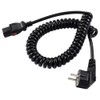 Sygonix SY-6733074 Kaltgeräte Anschlusskabel Schwarz 3 m verriegelbar, Spiralkabel