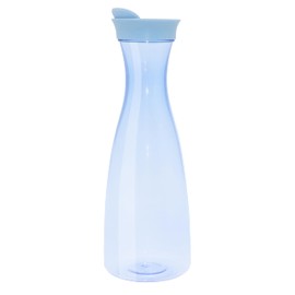 OGGI Clear Carafe w/Flip Open Lid - Ideal Juice Bottle, Clear Pitcher with Lid, Tea Pitcher, Water Carafe, 1.6 Lt(54Oz), Blue Tint