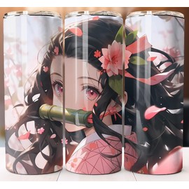 Tumbler Demon Slayer Nezu Tumbler 20 oz Cup Mug Lid Insulated Stainless Travel drinkware
