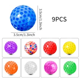 9Pcs Stress Balls, Squeeze Stress Ball with Expand Bead, Squeeze Toys for Adults Children, Dual Relaxation Experience