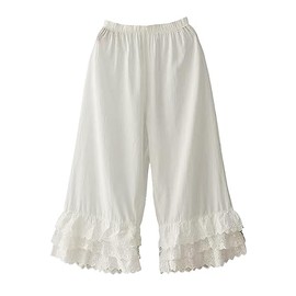 Vintage Linen Lace Pettipants Slips Womens Bloomer Shorts Style871 White