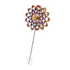 Outdoor 3D Windmill Colourful Exquisite Metal Wind Spinner with Ground
