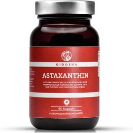 QIDOSHA® Astaxanthin 12 mg from EU Raw Materials & Olive Oil, 90 Pieces/Glass, 12 mg Astaxanthin High Dose per Capsule, Liquid Astaxanthin High Dose from Portuguese Algae Breeding