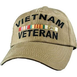 Vietnam Veterans Commemorative Ribbon Baseball Khaki Cap