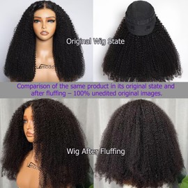 Lemoda 5x5 Wear and Go Burmese Kinky Curly Lace Frontal Human Hair Wigs Pre-Bleached Knots 210 Density 16Inch Deep Curly 5x5 HD Unglueless Transparent Lace Front Wigs For Women