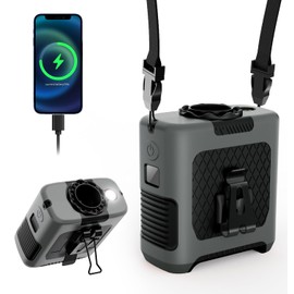 Minlebao 10000mAh Portable Fan Rechargeable, Waist Fan Clip On with 5 Speed 16000RPM Airflow, Hands-Free Hanging Neck Fan Up to 55H Working Time, Mini Belt Shirt Body Fans for Camping Travel (Gray)