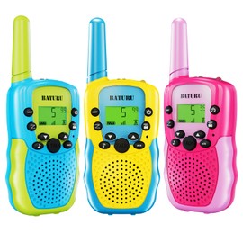 BATURU Walkie Talkies for Kids 3 Pack, Girls Toys Age 6-8 8-10 Birthday Gifts, Indoor Play, Outdoor Camping & Hiking, Toddler Walkie Talkies Age 3-5, Easy to Use, 22 Channels, 3 Miles Range