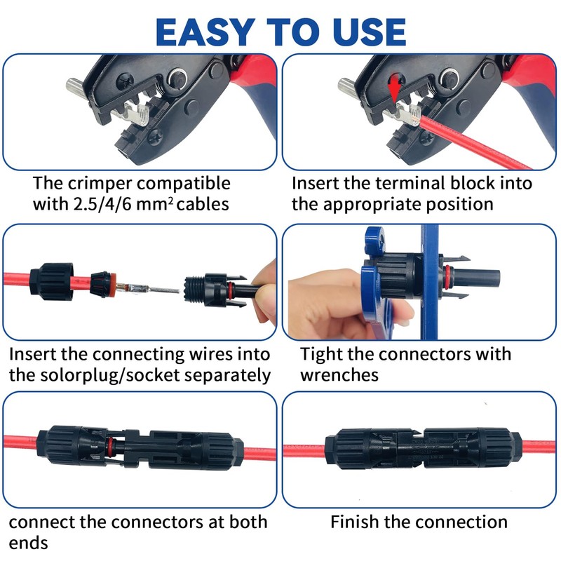 SUGOOE 13 PCS Solar Crimper Tool Kit - 10 Pairs