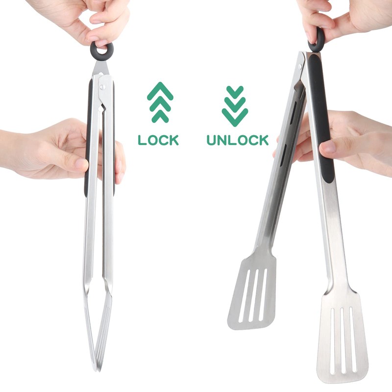 Lebabo Metal Tongs for Cooking, Set of 2 Stainless Steel