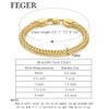 FEGER Gold Cuban Link Chain Bracelets for Men and Women