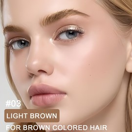 BINGBRUSH 2Pcs-Tinted Thickening Brow Mascara,Brow Fast Sculpt,Waterproof, Transfer-proof, Brush to Fill in Eyebrows and Cover Gray Hairs - Cruelty Free (03# Light Brown)