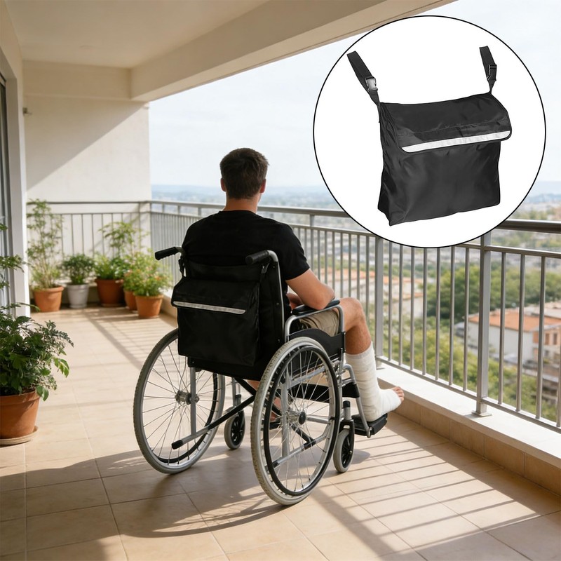 Universal Wheelchair Backpack, Large Capacity Waterproof Storage Bag for Most