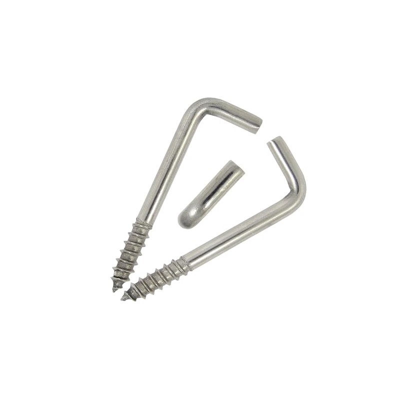 DIOS24 Pack of 25 Screw Hooks Straight L-Shape with Wood