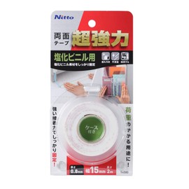 Nitoms T4580 Super Strong Double Sided Tape for Vinyl Chloride 0.6 inch (15 mm) x 0.6 ft (2 m)